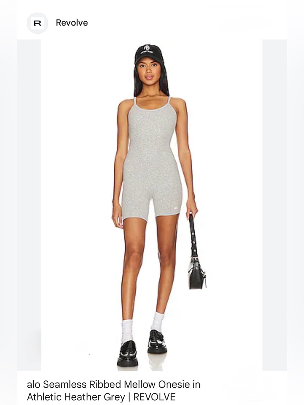 ALO Yoga Heather Grey Ribbed Tank Romper